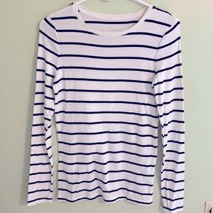White and Black Striped Long Sleeve